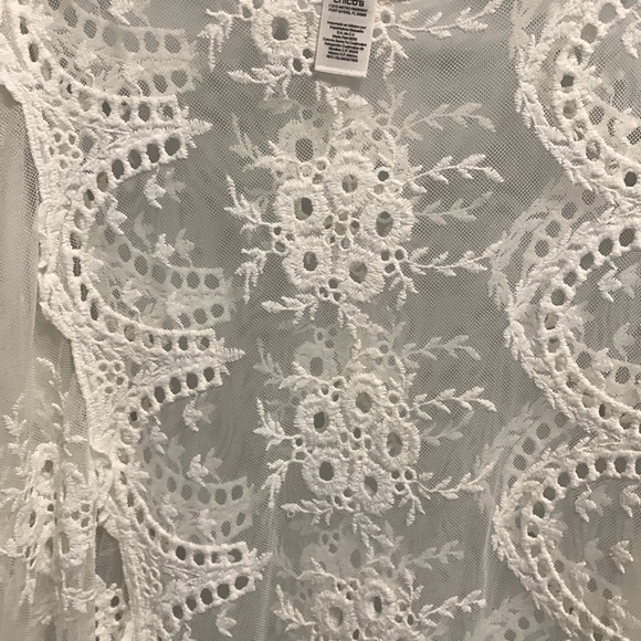 Chico's white sheer top size 1 - Picture 8 of 8